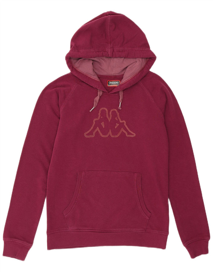 KAPPA Pull à capuche graphique pour femme UK 18 XL Coton bordeaux