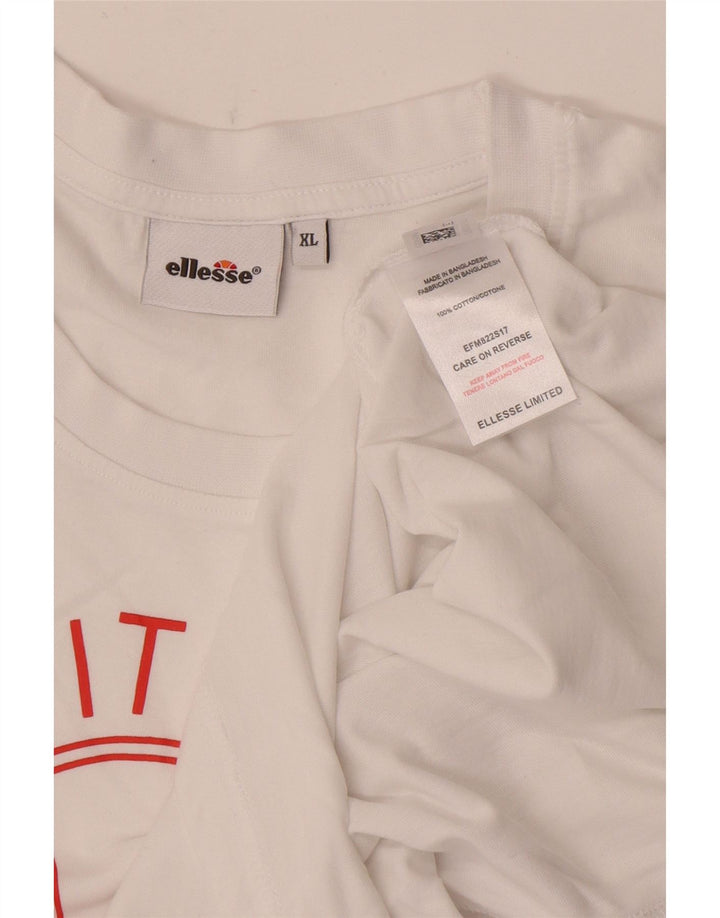 ELLESSE Débardeur Graphique Homme XL Blanc Coton