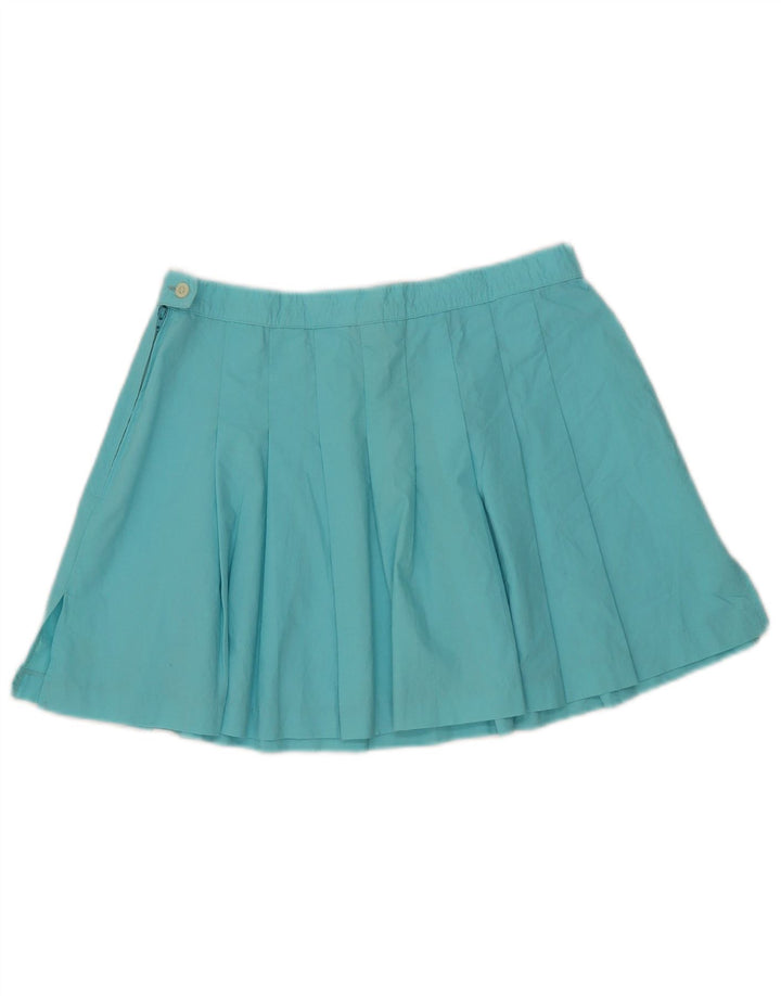 Sergio Tacchini Femme Mini Jupe Plissée W28 Coton Bleu Moyen