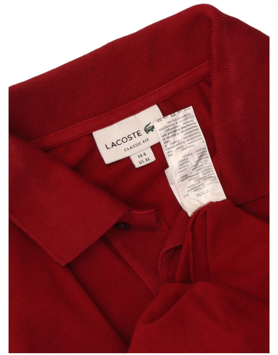 LACOSTE Polo coupe classique homme taille 6 XL coton rouge