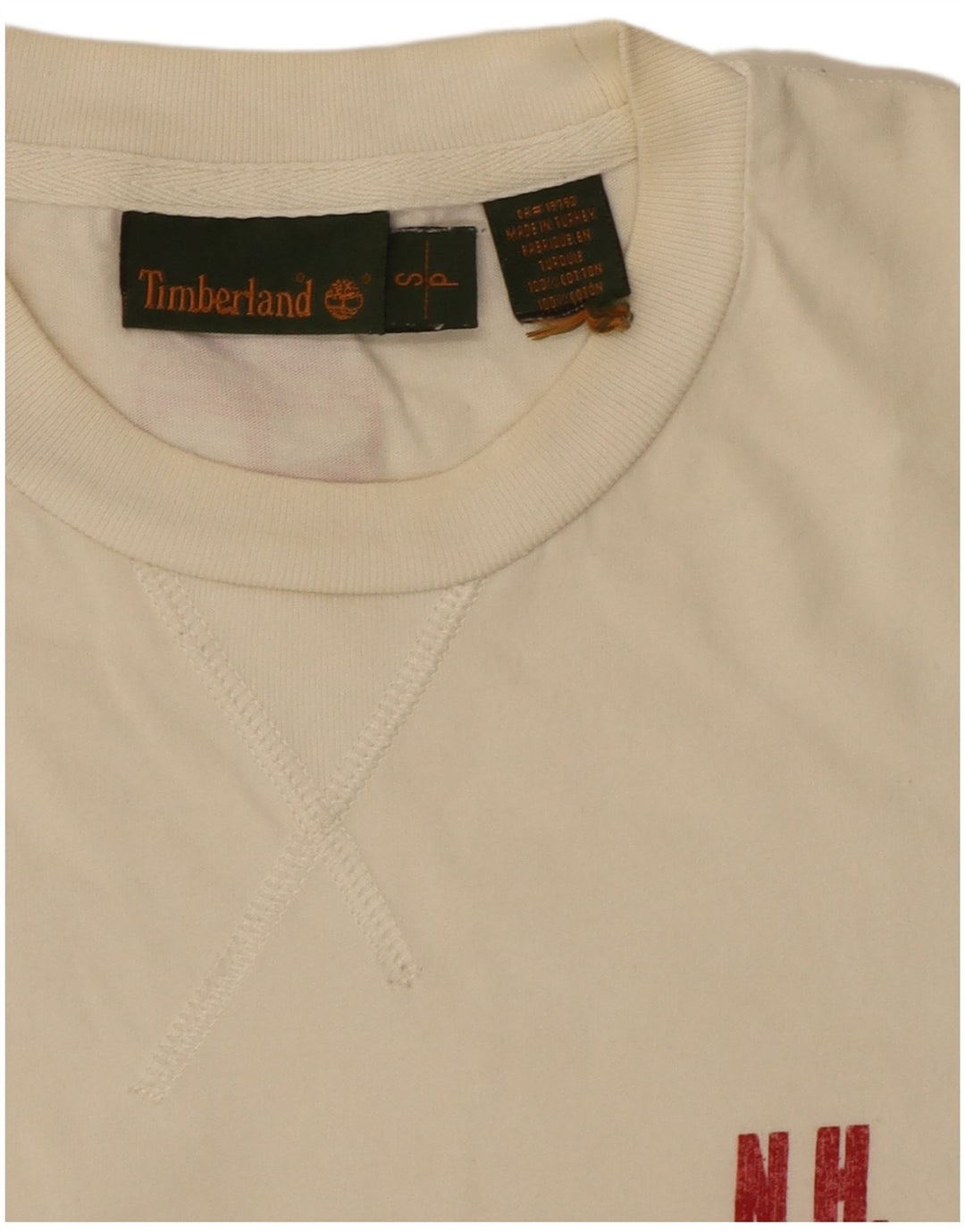 Timberland T-Shirt Graphique Homme Petit Blanc Coton