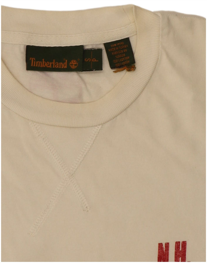 Timberland T-Shirt Graphique Homme Petit Blanc Coton