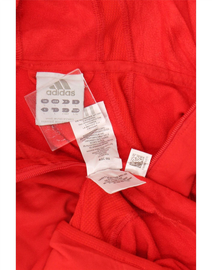 Adidas Pull à capuche zippé pour femme UK 14 Grand Rouge Polyester