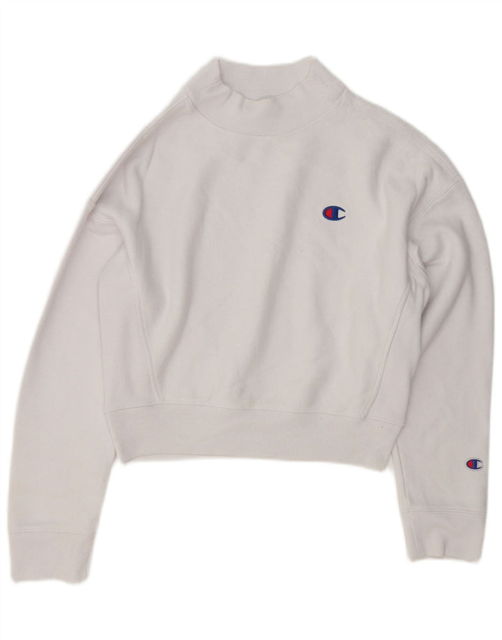 Champion Sweat-shirt court pour femme UK 14 en coton blanc moyen