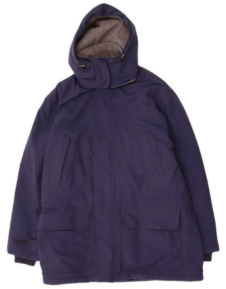 Lands End Parka à capuche coupe régulière pour homme UK 38/40 Bleu marine moyen