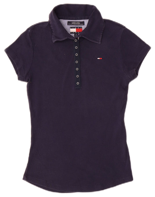 Tommy Hilfiger Polo Femme UK 12 Bleu Marine Moyen Coton