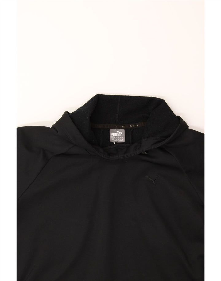 PUMA Womens Hoodie Jumper UK 14 Large Black Polyester Vintage Puma and Second-Hand Puma from Messina Hembry 