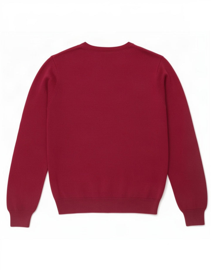 Marks & Spencer Pull coupe classique à col en V pour homme, petit, bordeaux