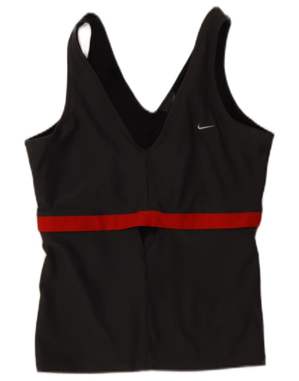 Nike Débardeur Femme UK 14/16 Large Noir Colourblock Polyester