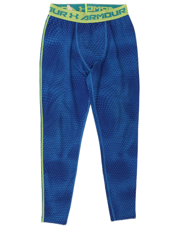 UNDER ARMOUR Legging graphique Heat Gear pour femme UK 14 Grand Bleu Géométrique