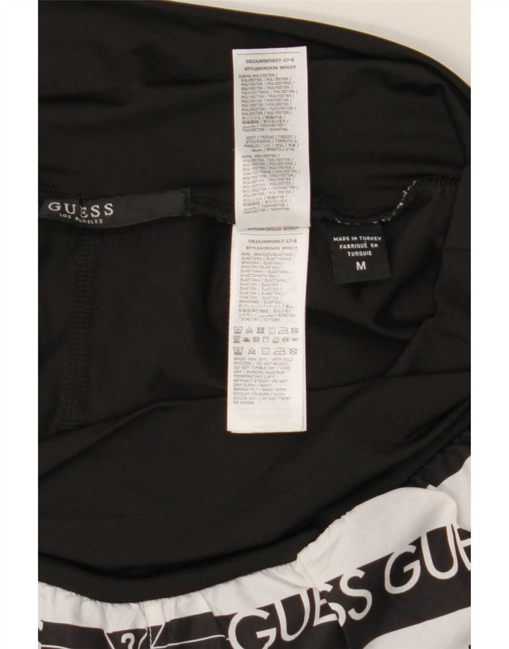 Guess Short de sport graphique pour femme UK 12 Polyester rayé noir moyen