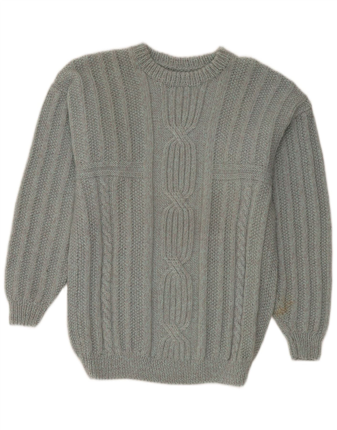 Pull vintage à col rond pour homme Gris moyen