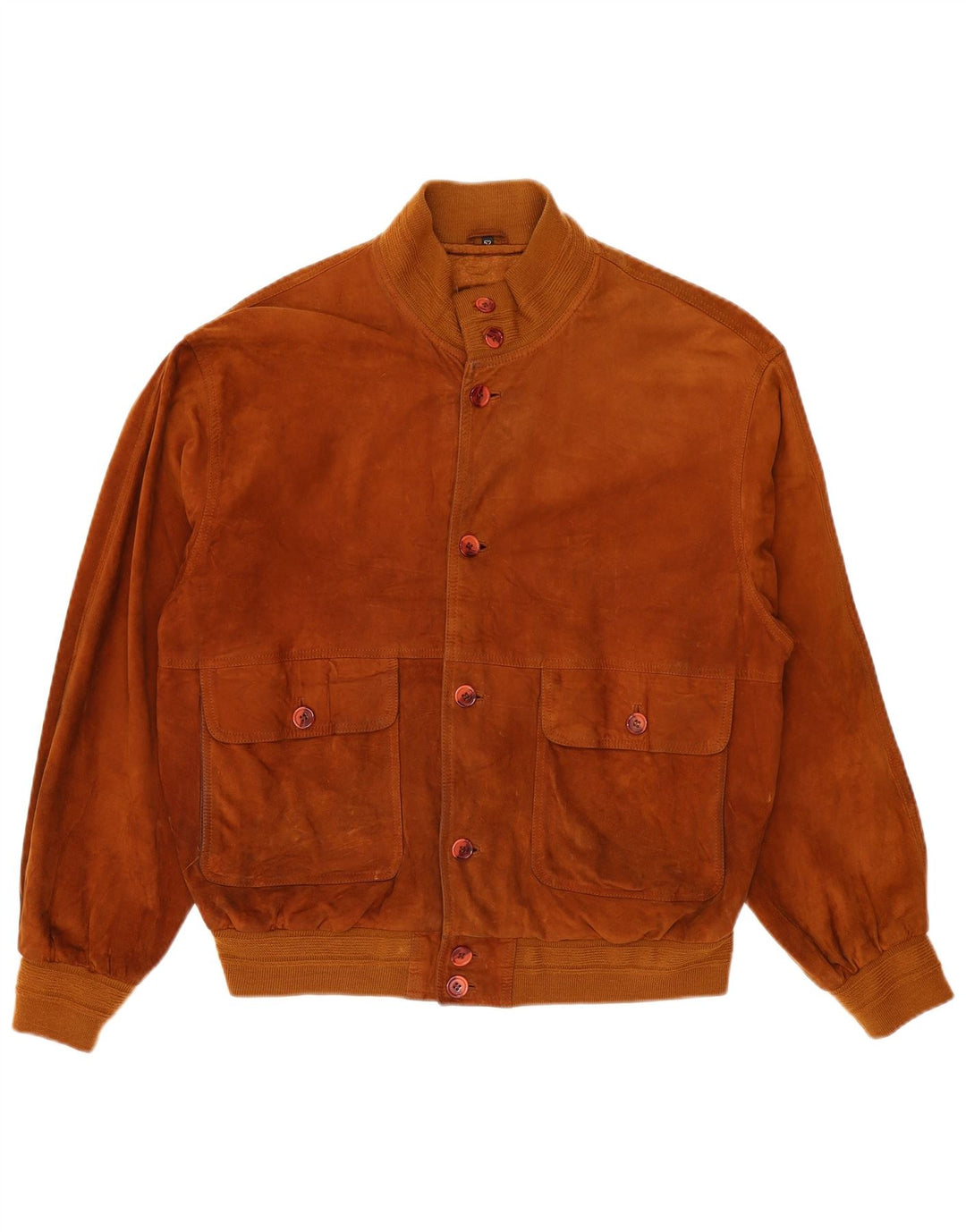 Veste Bomber En Daim Vintage Homme IT 52 XL Cuir Marron