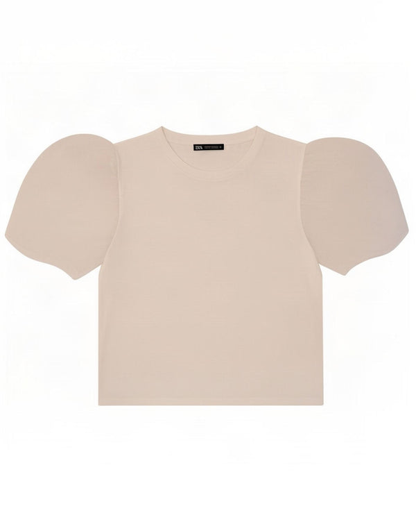 Zara Womens Crop T-Shirt Top UK 12 Moyen Blanc Modal