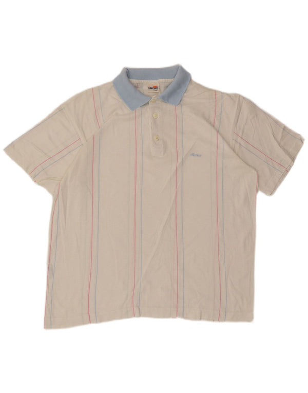 Ellesse Polo Homme Coton Rayé Blanc Moyen