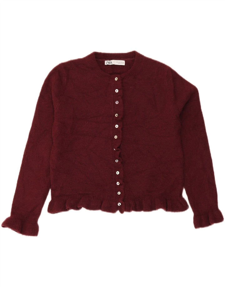 Zara Womens Crop Oversize Cardigan Pull UK 10 Petit Marron Polyester
