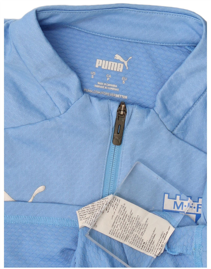 Puma Haut de Survêtement Zip Neck Pullover Homme Bleu Colorblock Polyester