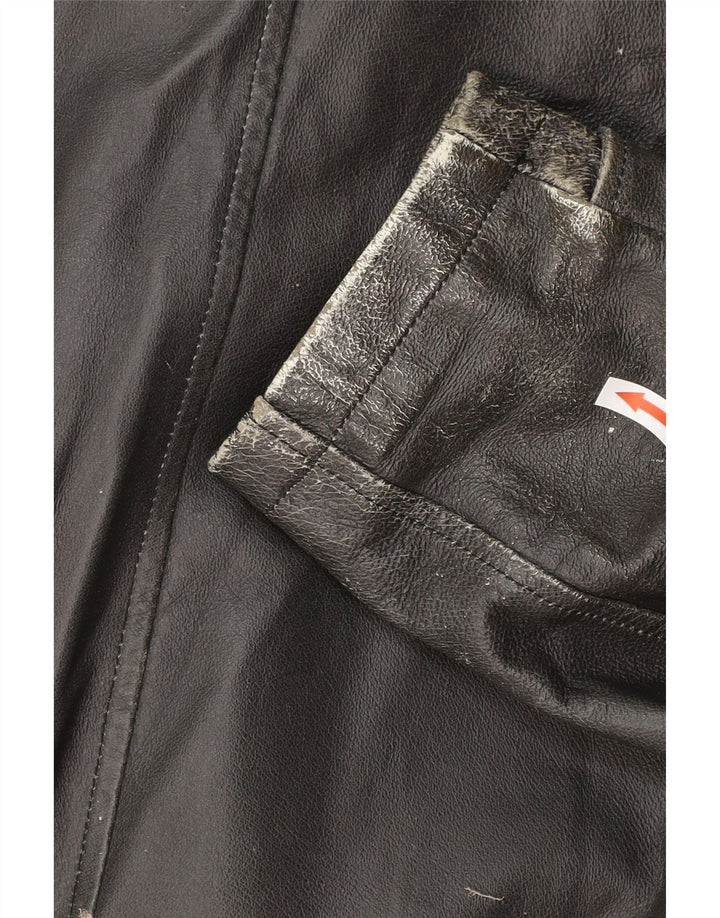 veste en cuir militaire vintage pour hommes IT 54 2XL Cuir noir