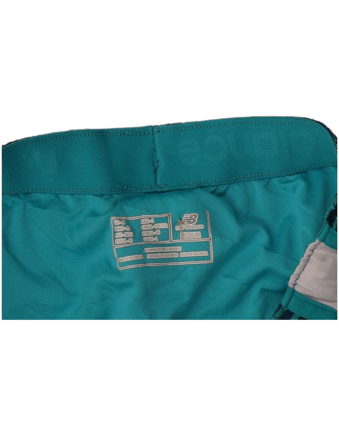 NEW BALANCE Short de sport pour femme UK 14 Bleu marine moyen rayé