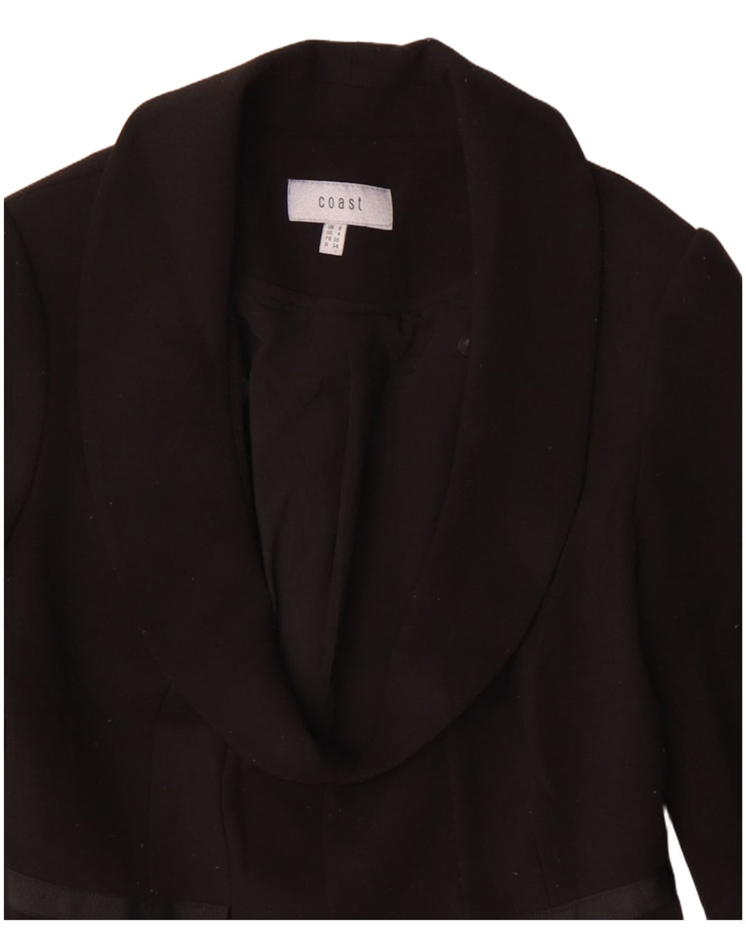 Coast Veste Blazer Ouverte Femme UK 8 Petit Noir Polyester