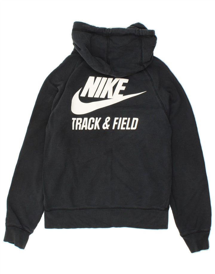 NIKE Mens Graphic Zip Hoodie Sweater Small Black Cotton Vintage Nike and Second-Hand Nike from Messina Hembry 