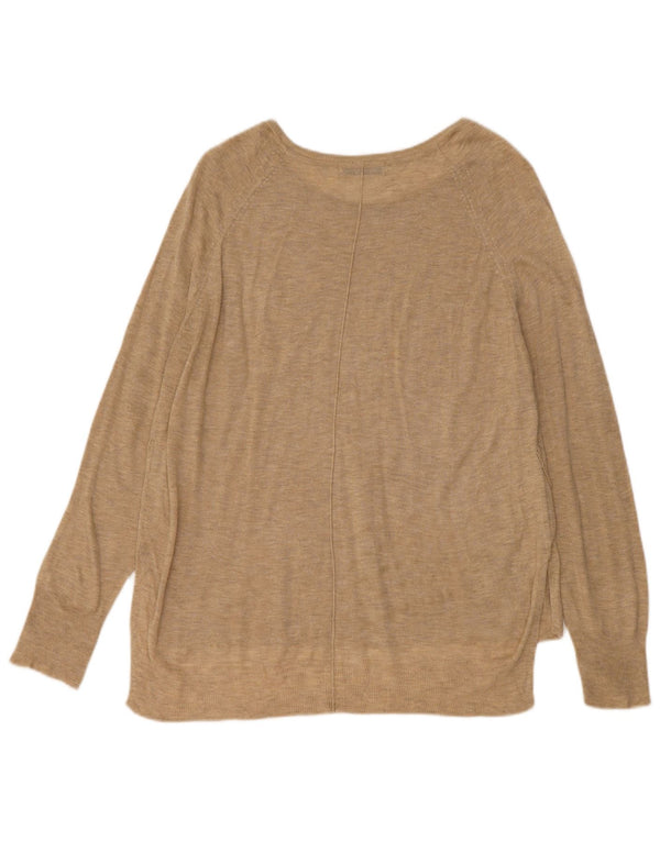Zara Pull col bateau pour femme UK 14 Large Beige Moucheté