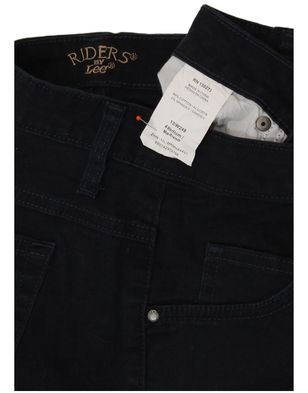 LEE Jeans Capri Riders pour femme US 4 Small W27 L18 Bleu marine Coton