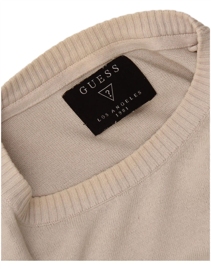 Guess Pull à col bateau pour femme UK 14 Large Gris