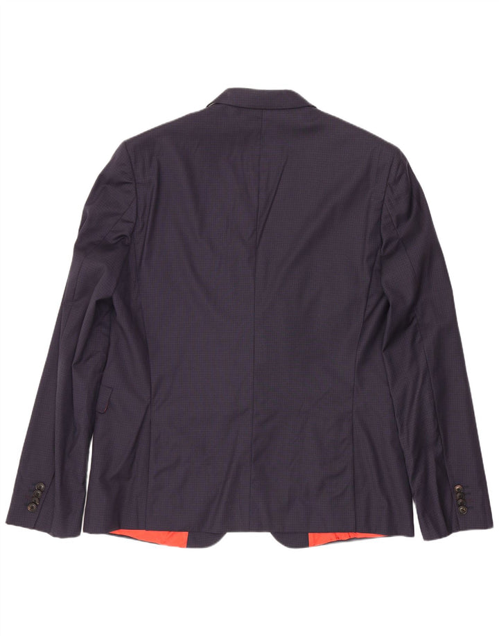 Paul Smith Veste Blazer 2 Boutons Homme IT 44 XS Bleu Marine à Carreaux Laine