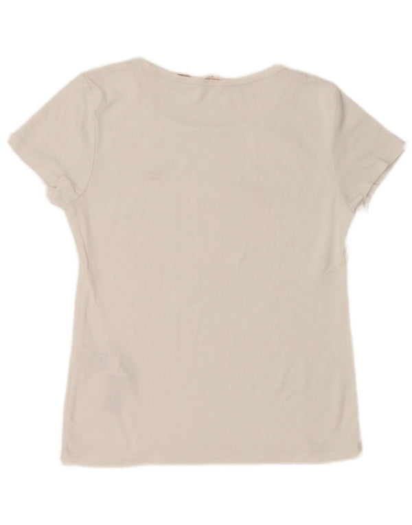 LEVI'S T-Shirt Femme UK 12 Coton Blanc Moyen