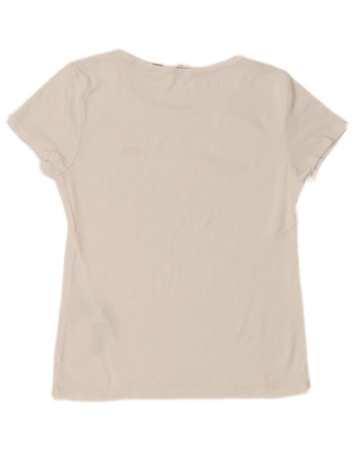 LEVI'S T-Shirt Femme UK 12 Coton Blanc Moyen