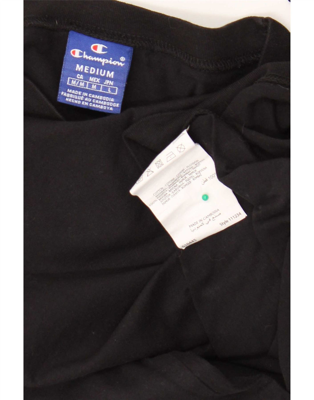 Champion Sweat-shirt graphique surdimensionné pour femme UK 14 Noir moyen