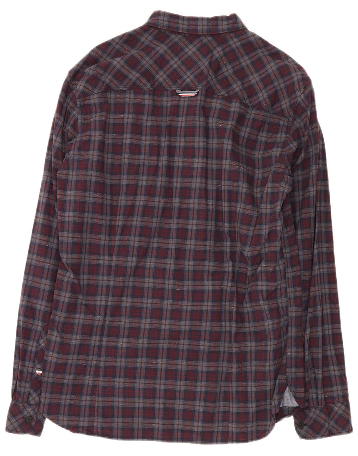 Tommy Hilfiger Chemise slim en flanelle pour homme en coton à carreaux rouges