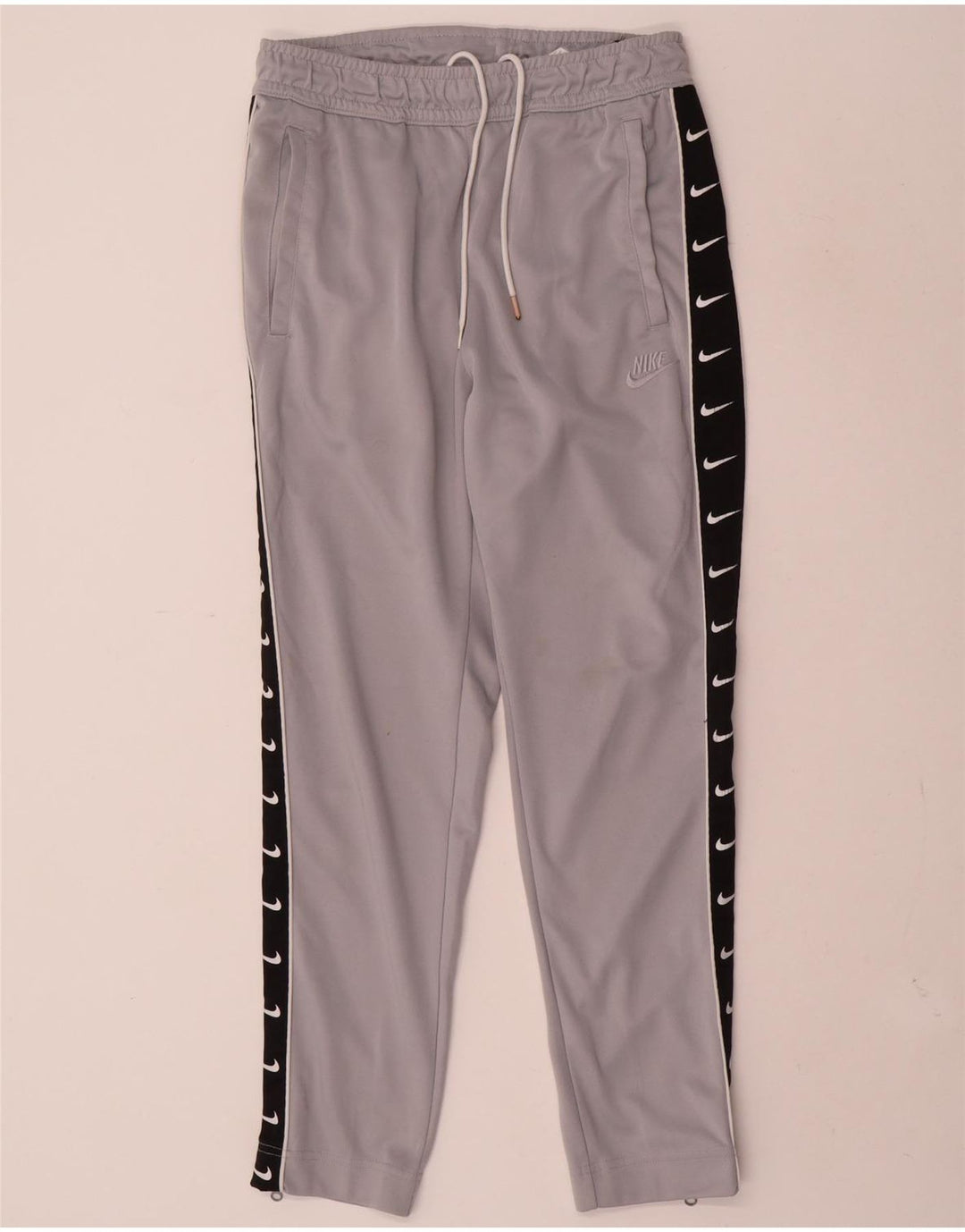Nike Pantalon de survêtement graphique pour homme Small Gris Colorblock Polyester