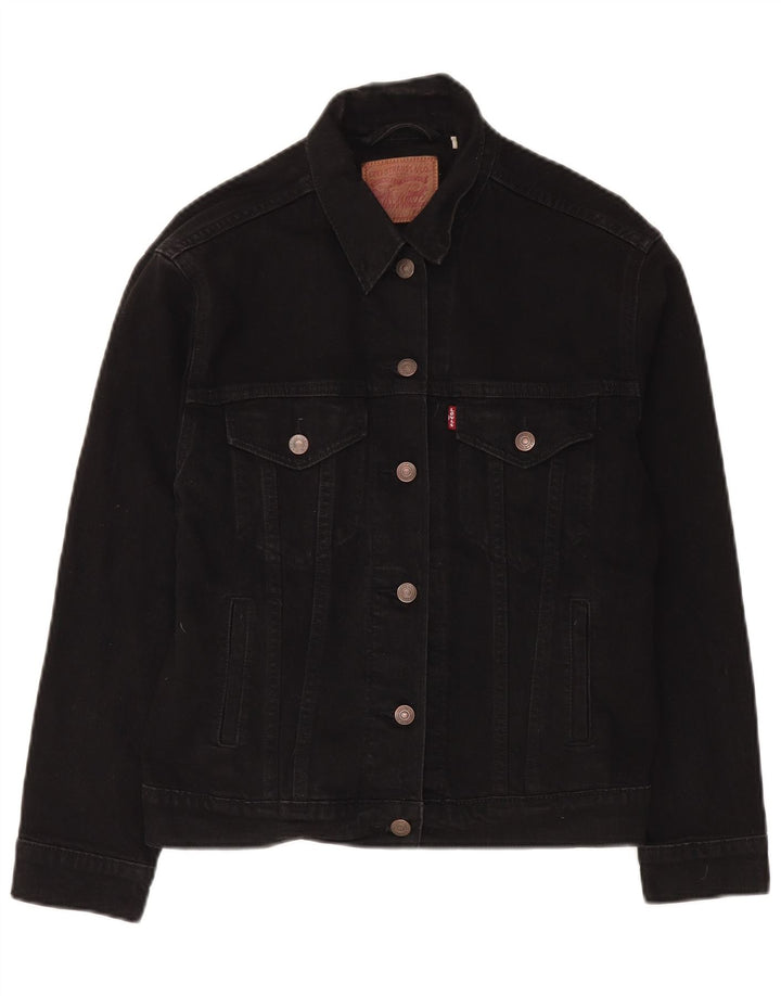 Levi's Veste en Jean Femme UK 14 Coton Noir Moyen