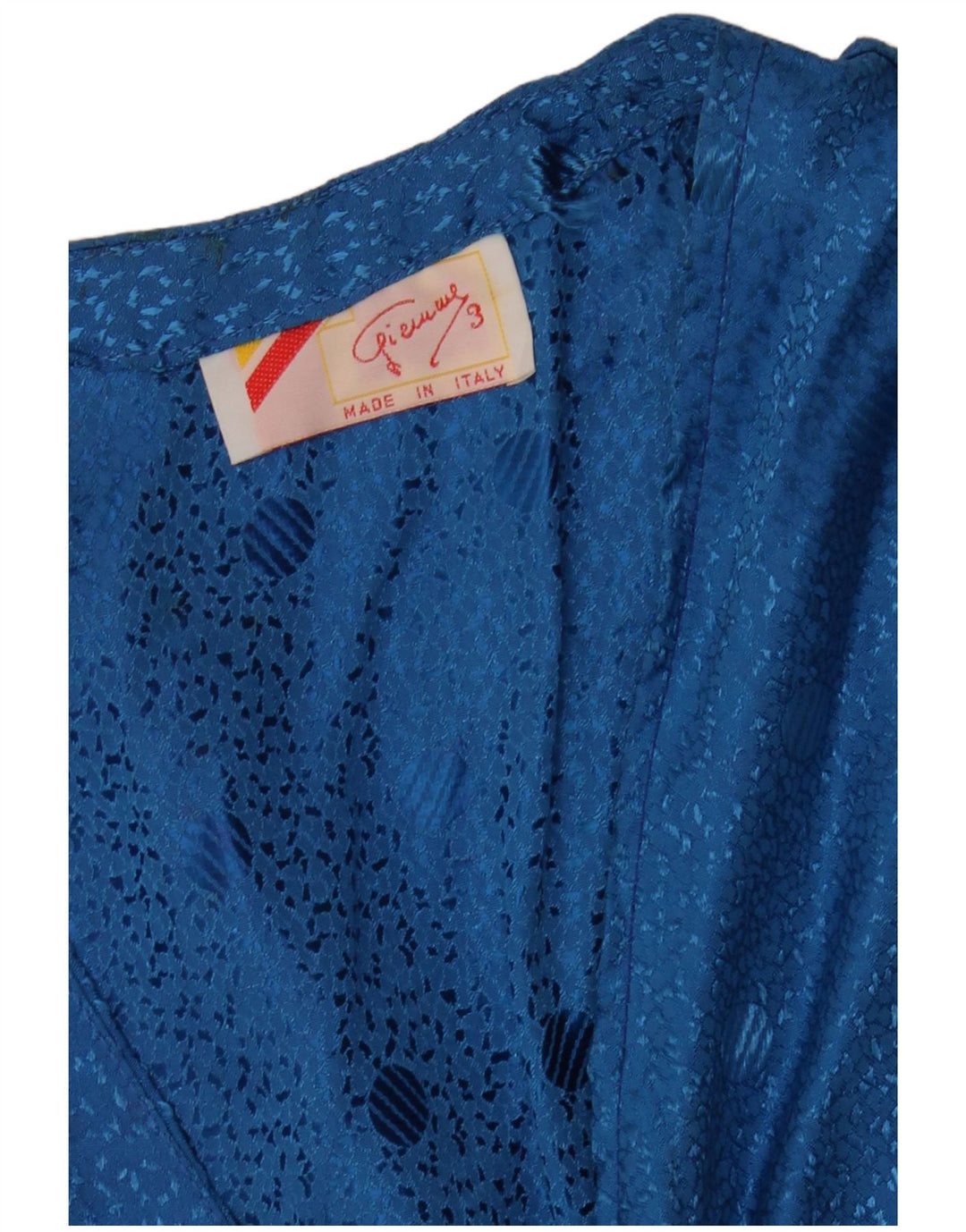gilet femme vintage UK 12 Moyen Bleu Géométrique Classique