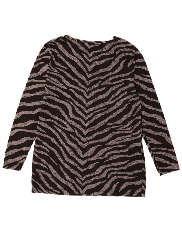 Marks & Spencer Haut à manches longues pour femme UK 42 Medium Noir Imprimé animal