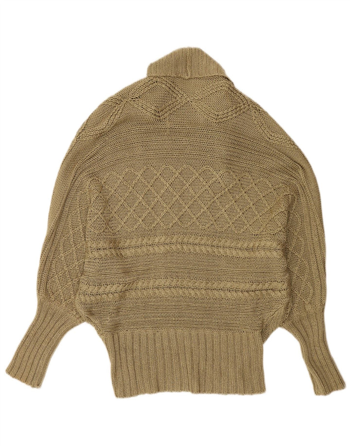 Zara Femmes Batwing Poncho Cardigan Pull UK 14 Kaki Moyen