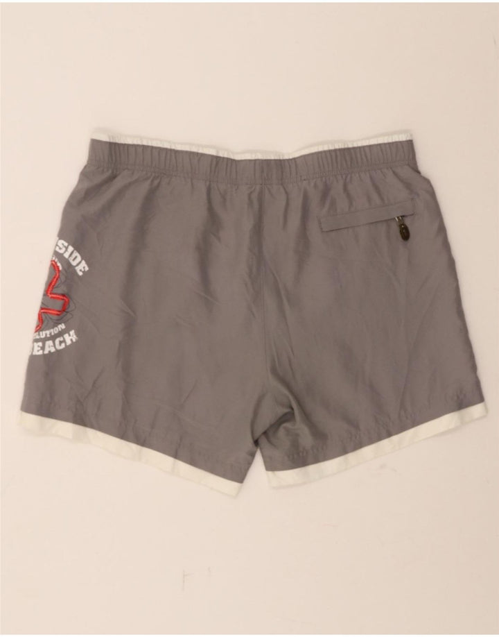 FILA Mens Graphic Swimming Shorts Large  Grey Polyester Vintage Fila and Second-Hand Fila from Messina Hembry 