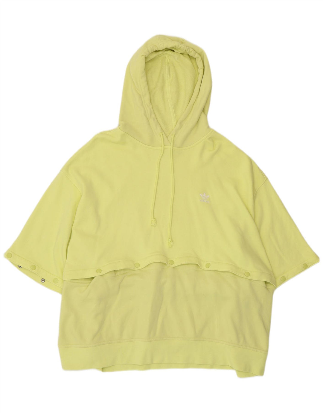 ADIDAS Pull à capuche surdimensionné à manches courtes pour femme UK 28/30 3XL Jaune