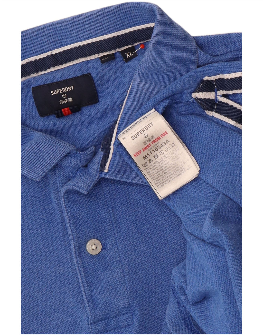 Superdry Polo Homme XL Bleu Coton
