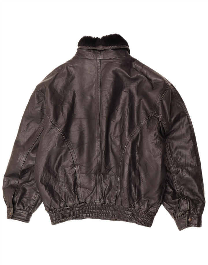 Veste en cuir homme vintage UK 42 XL Cuir noir