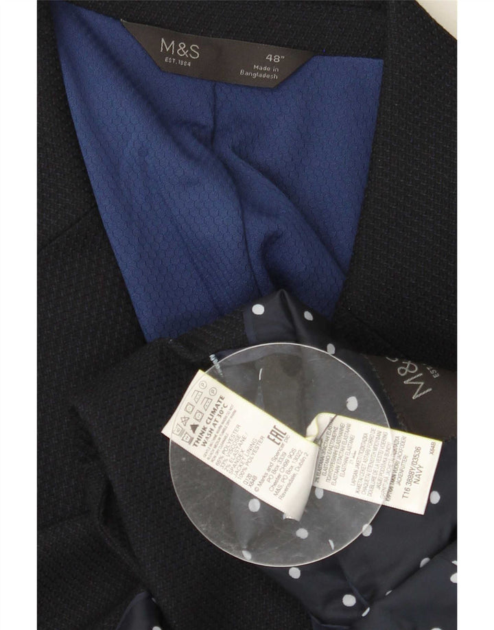 Marks & Spencer Veste blazer à 2 boutons pour homme UK 48 2XL Bleu marine Polyester