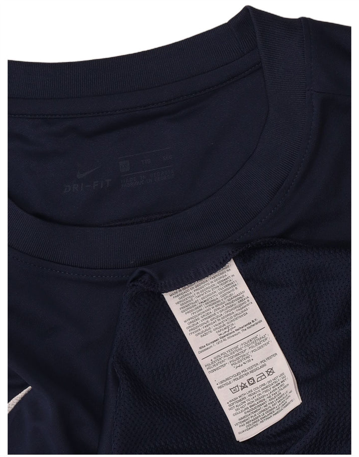 Nike Hommes Dri Fit T-Shirt Haut 2XL Bleu Marine Polyester