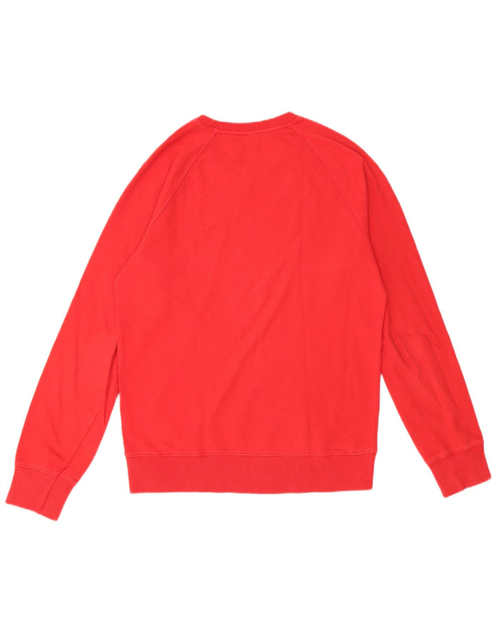Benetton Sweatshirt Jumper Large Rouge Coton Homme