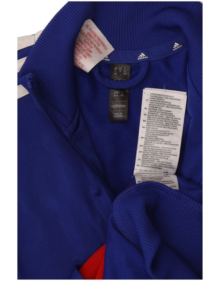 Adidas Veste de Survêtement Garçon 11-12 ans Bleu Colorblock Polyester