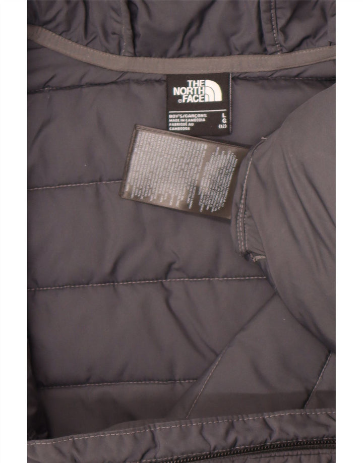 The North Face Veste matelassée à capuche pour garçons 11-12 ans Large Gris Polyester