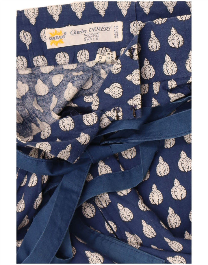 Charles Demery Jupe trapèze à motif abstrait pour femme W28 Bleu moyen Bohême
