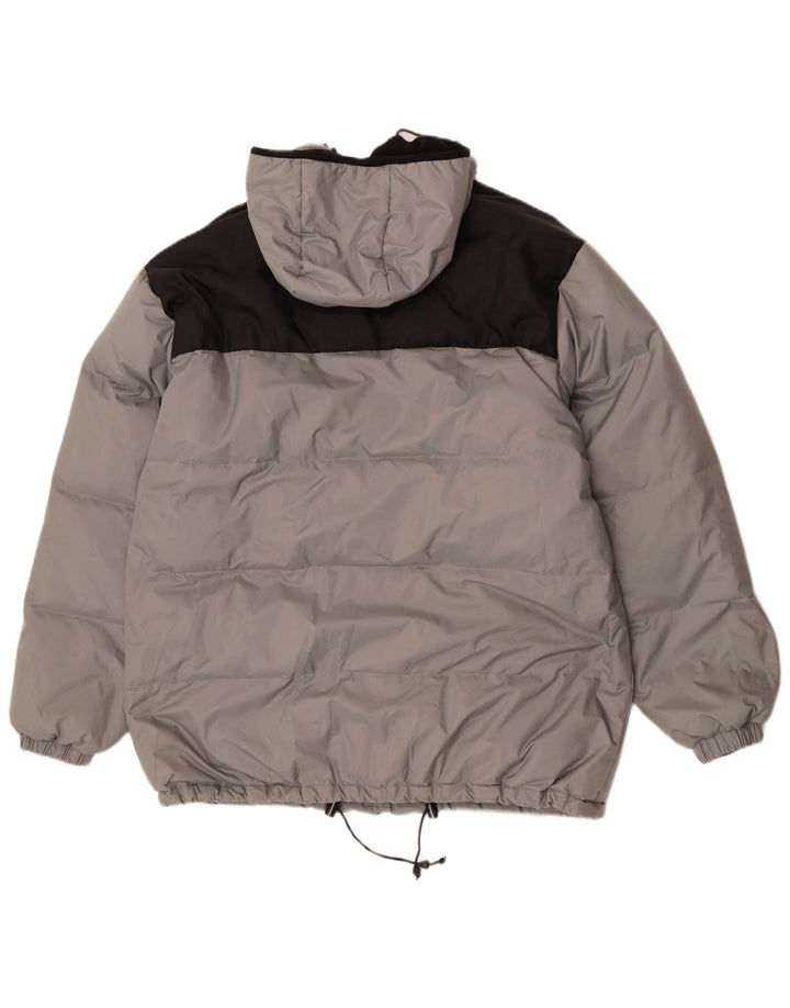 Fishbone Veste matelassée à capuche pour homme UK 38 Gris moyen Nylon colour block
