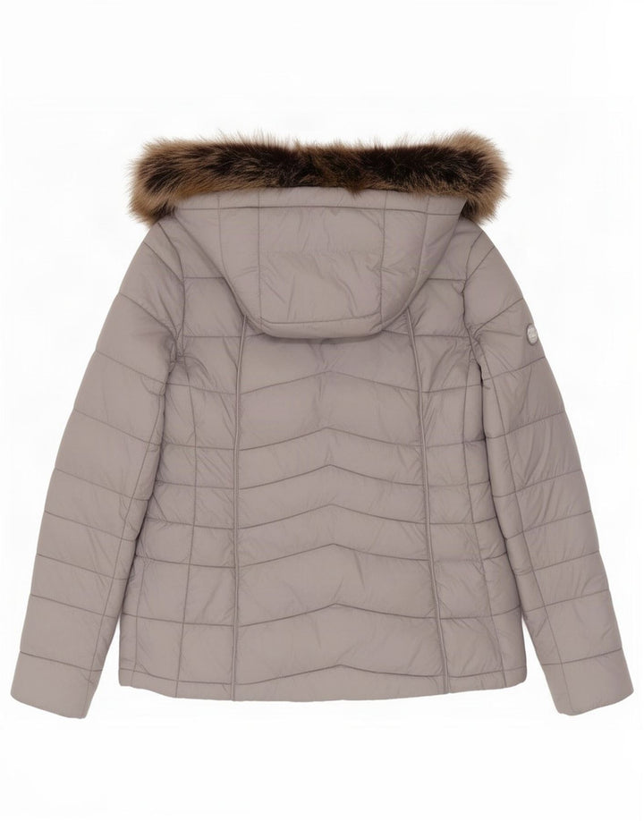Barbour Veste matelassée à capuche pour femme UK 14 Large Gris